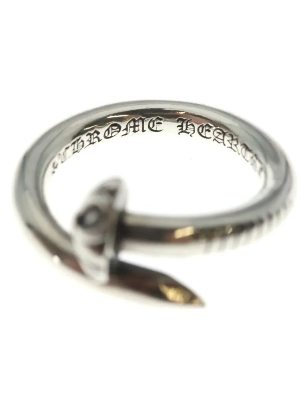 Chrome Hearts Nail Crsball Cross Ball Ring Silver